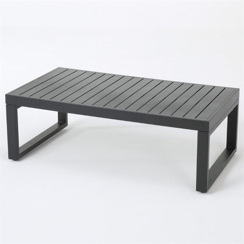 12-Piece Outdoor Aluminum Sectional Sofa Set in Black S226781