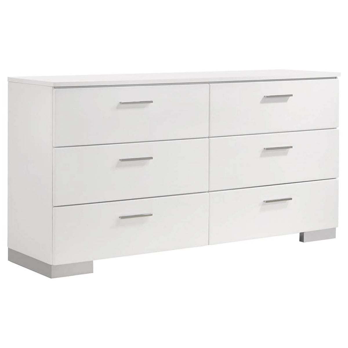 4-Piece Wood Eastern King Bedroom Set in Glossy White K5062
