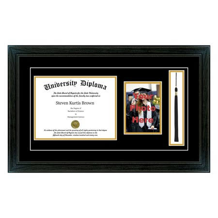 Single Diploma Frame with 5x7 Photo and Double Matting T86197