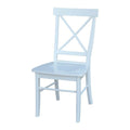 White Wooden X-Back Dining Chair Set of 2 D38598