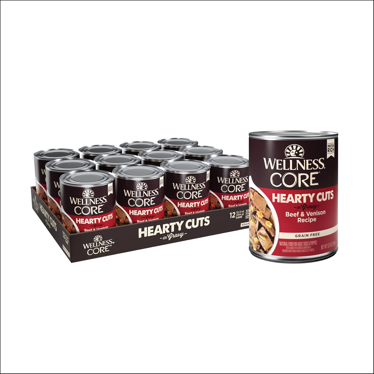 Grain Free Beef & Venison Wet Dog Food 12.5-Ounce Can Pack of 12 M433259