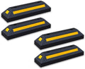 Black Rubber Parking Curb with Yellow Reflective Stripes, 4 Pack K85531