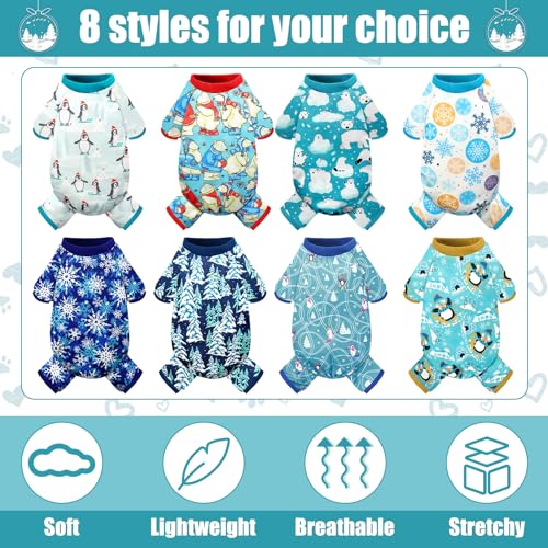 8 Pcs Winter Dog Pajamas H748