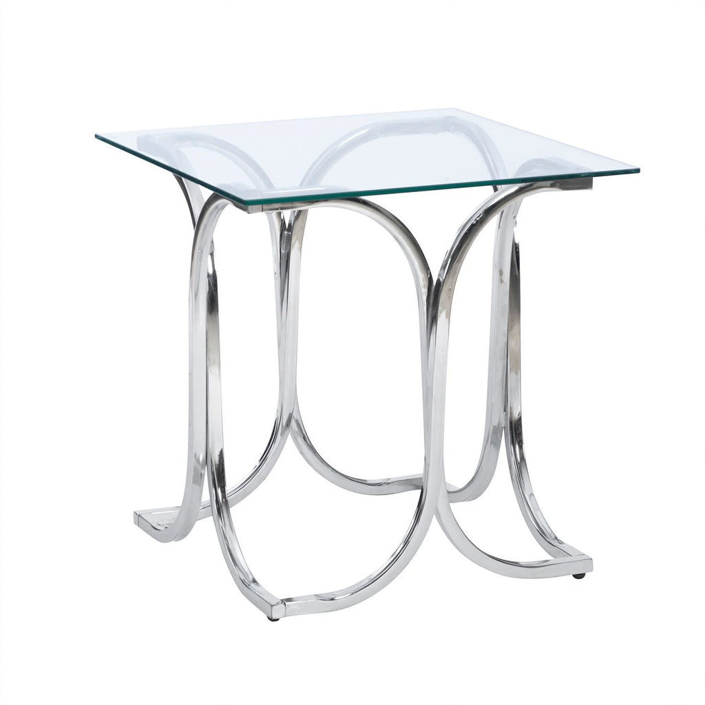 Glass Coffee and 2 End Table Set with Twisted Legs C111971