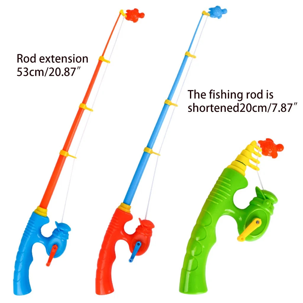 6 Pcs Stretchable Fishing Pole Toy Bath Toy Flexible Magnetic Kids Fishing Rod E50050