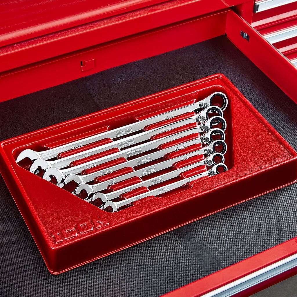 SAE Ratcheting Combination Wrench Set, 7-Piece G559