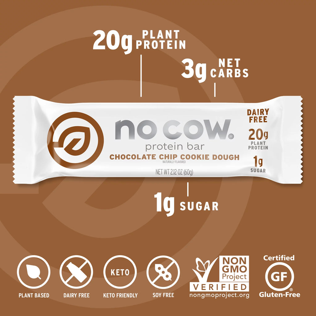 Chocolate Chip Cookie Dough Vegan Protein Bars, Box of 12 E569
