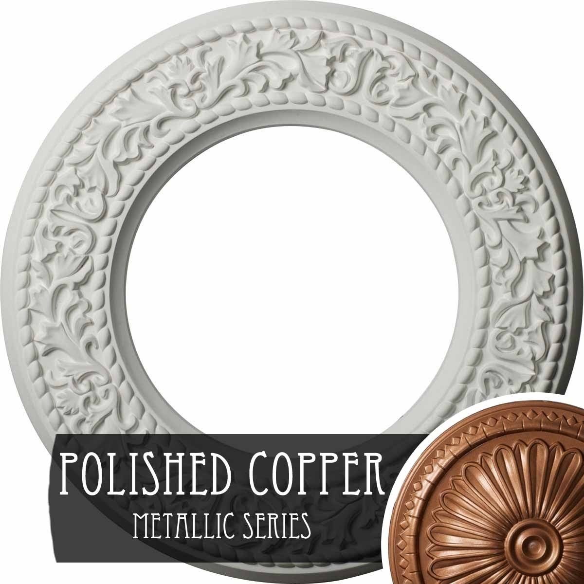 Blackthorn Ceiling Medallion Hand-Painted Polished Copper O404