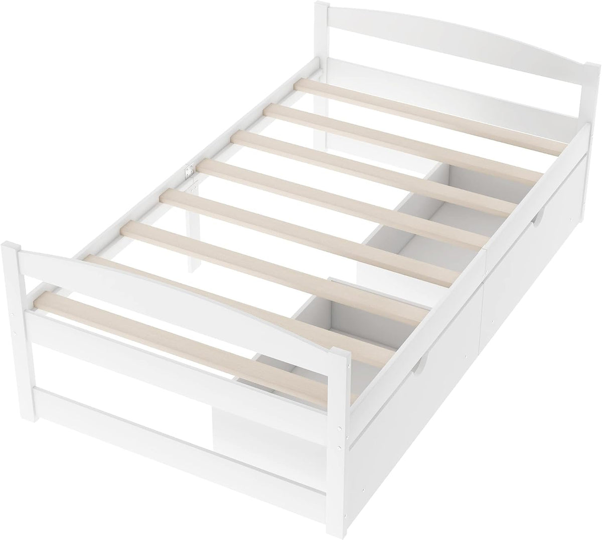 White Twin Size Wood Daybed with 2 Drawers G229