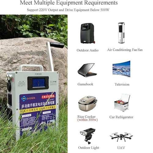 500W Hand Crank Generator with Outlets DC/USB Supply W69782
