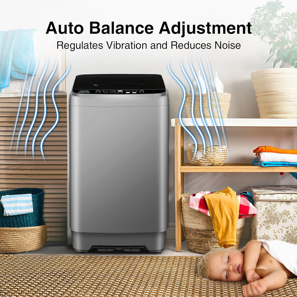 Grey Portable Compact Washing Machine with Led Display F869