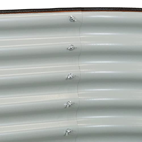 Brown 79-Inch Oval Stackable Steel Raised Garden Bed with Rubber Edge Trim L479