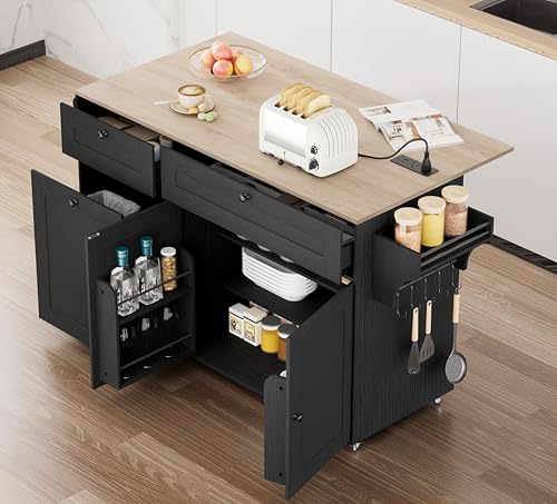 White Rolling Kitchen Island with Storage F20207