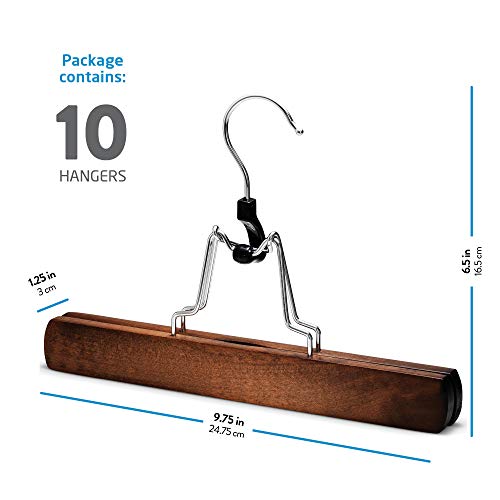 20 Pack Wooden Pants Hangers with Clips E85601