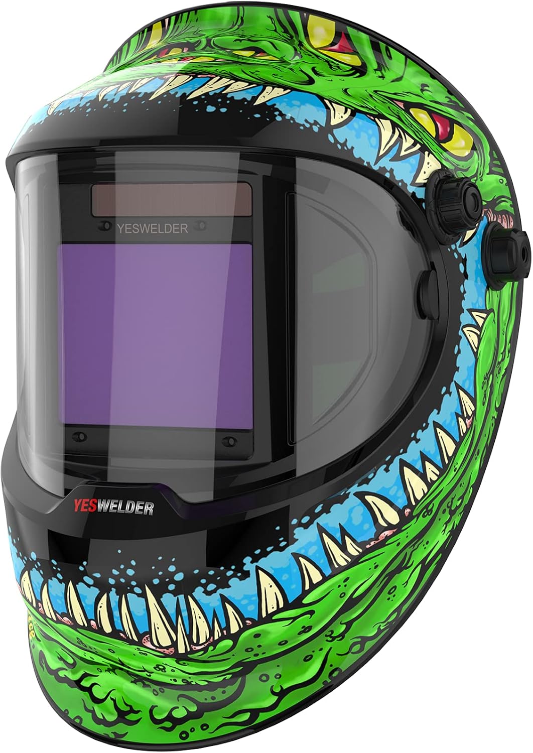 Large Viewing True Color Solar Powered Auto Darkening Welding Helmet with Side View, 4 Arc Sensor Wide Shade 4/5-9/9-13 Welder Mask S474858