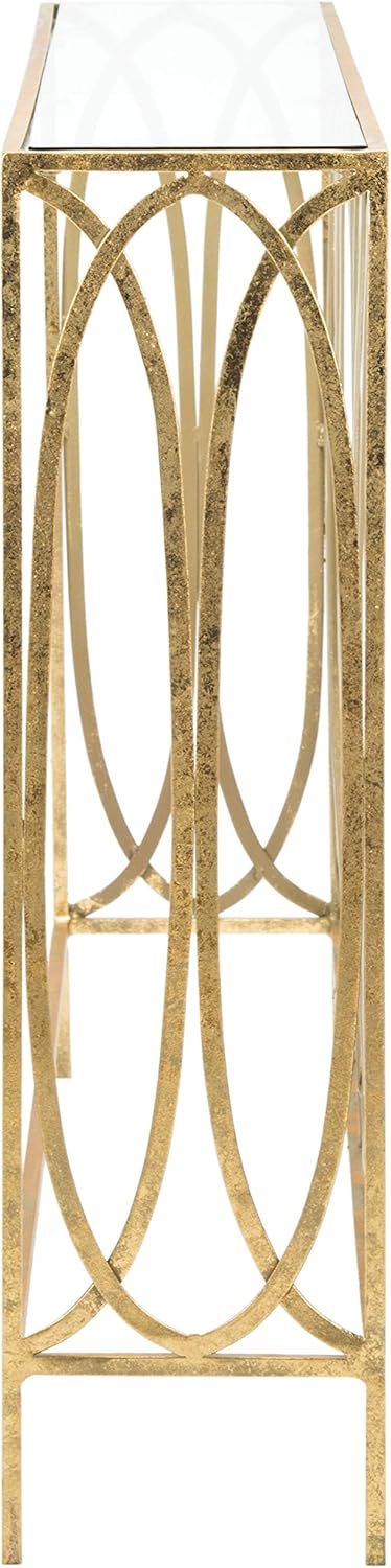 Gold Foil and Glass Console Table J138
