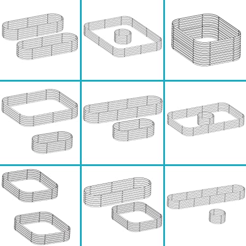 Brown 79-Inch Oval Stackable Steel Raised Garden Bed with Rubber Edge Trim L479