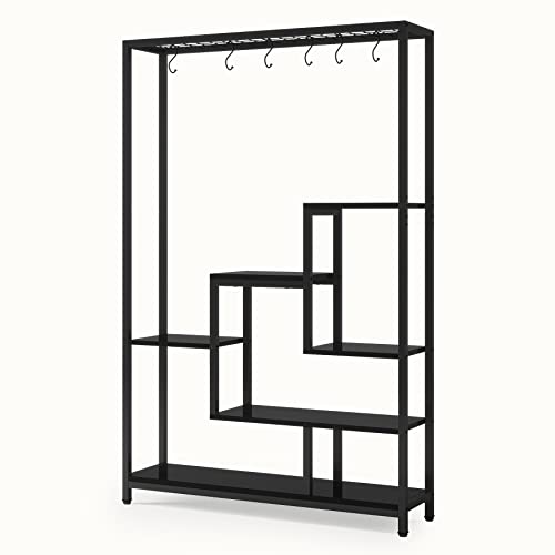 5-Tier Tall Metal Plant Stand, 70.9”, Black R100603