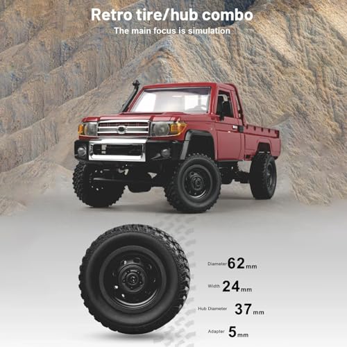 1/12 RC Rock Crawler 4x4 Remote Control Pickup Car Toy with 2 Batteries Y6141