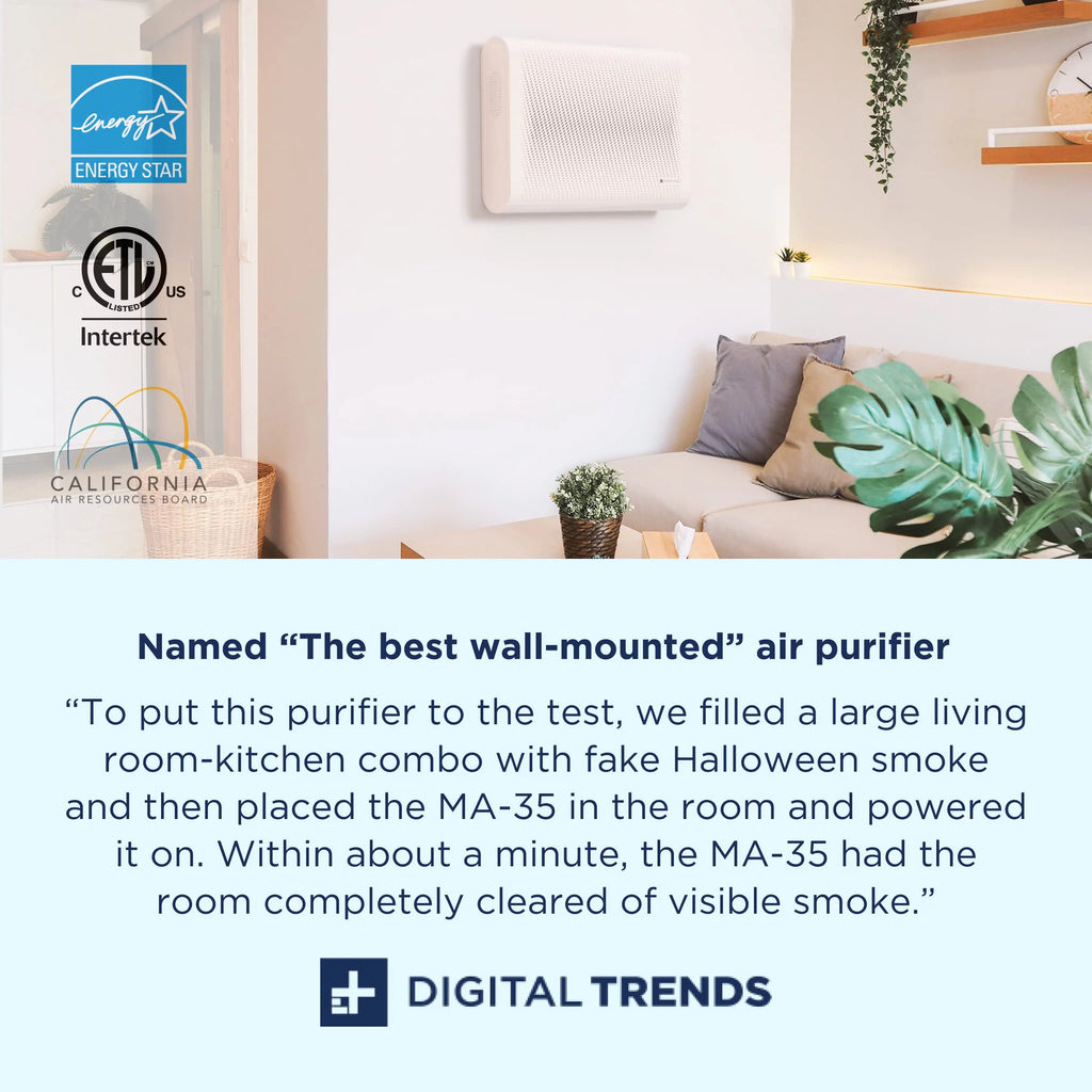 White Wall-Mounted Air Purifier with HEPA Filters Z1729