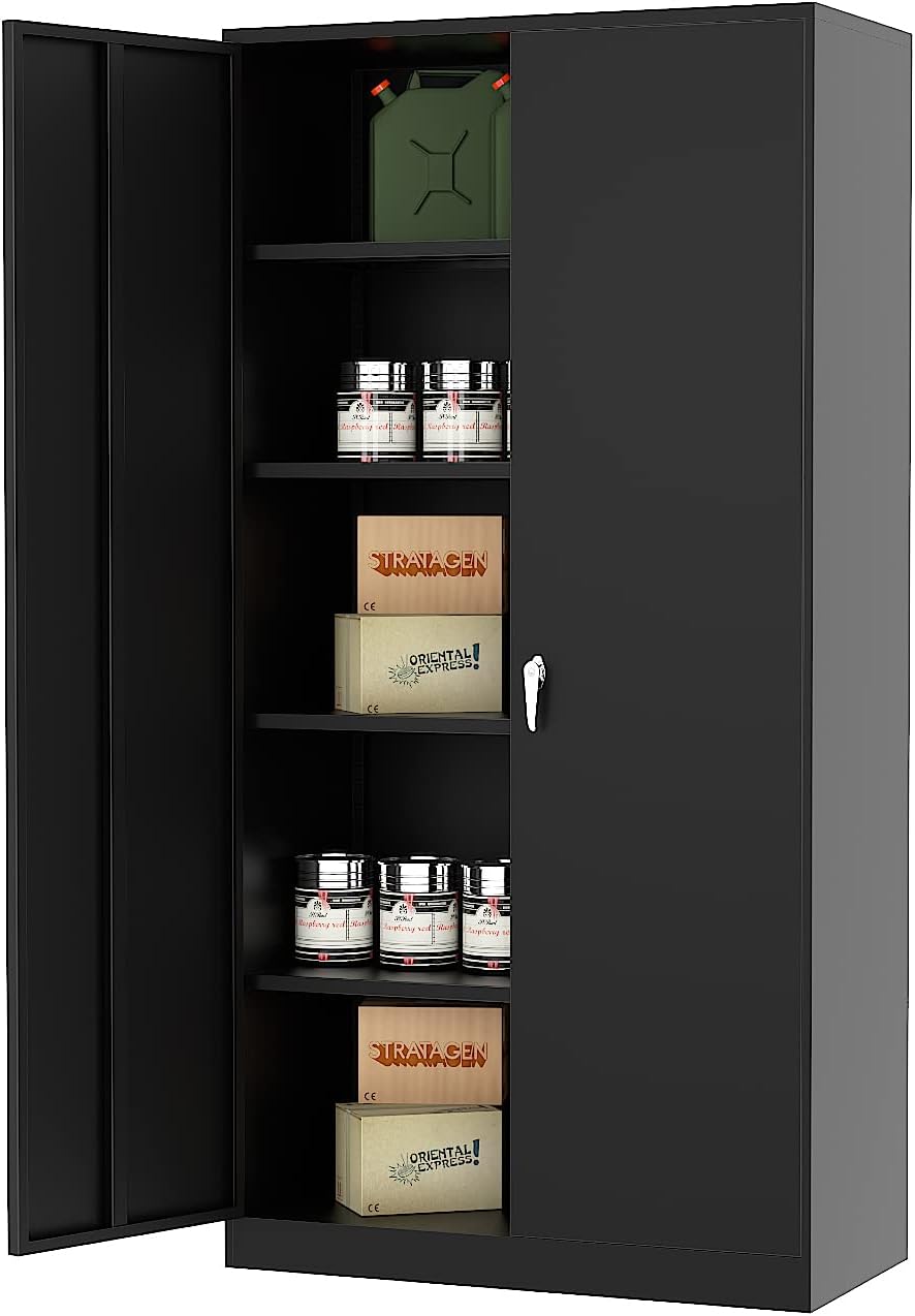 72'' Tall Metal Storage Cabinet with Locking Doors and 4 Adjustable Shelves V295070
