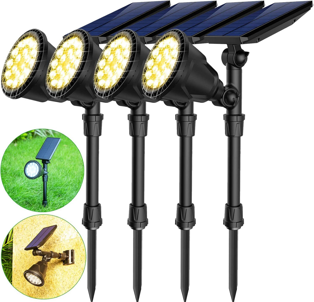 Waterproof Solar Powered Landscape Spotlights Warm White 4 Pack N5189