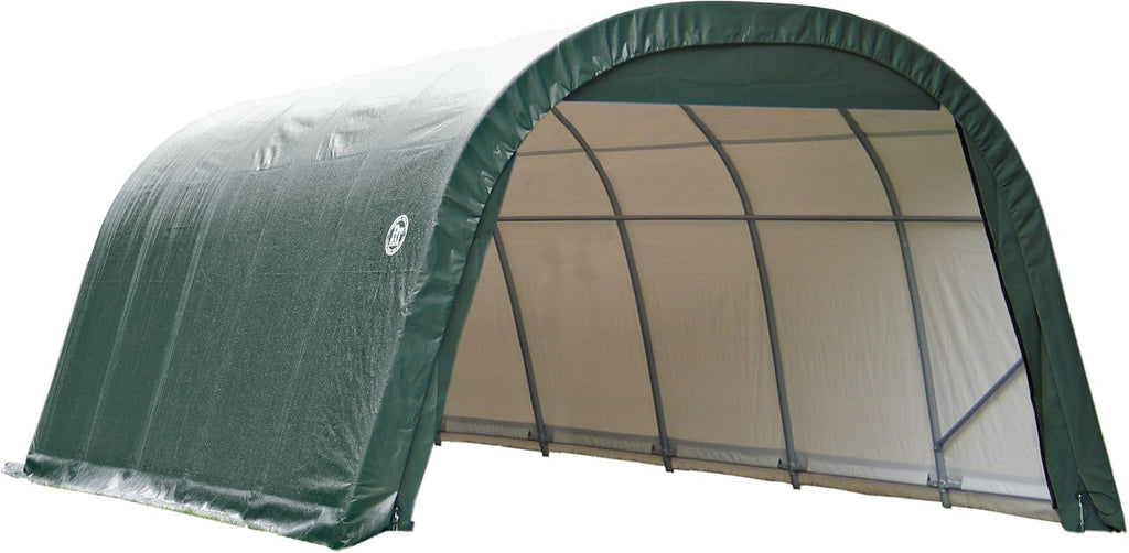 Green 12'x20'x8' Round Style Shelter Y41058