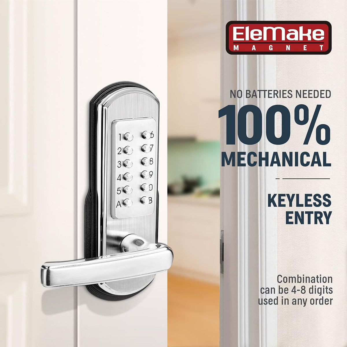 Keypad Door Lock with Handle Stainless Steel A193