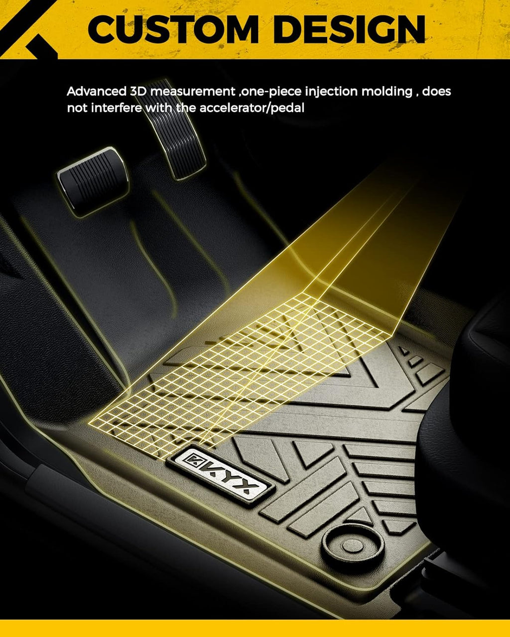 All Weather TPE Black Car Floor Mats Front & 2nd Row V139503