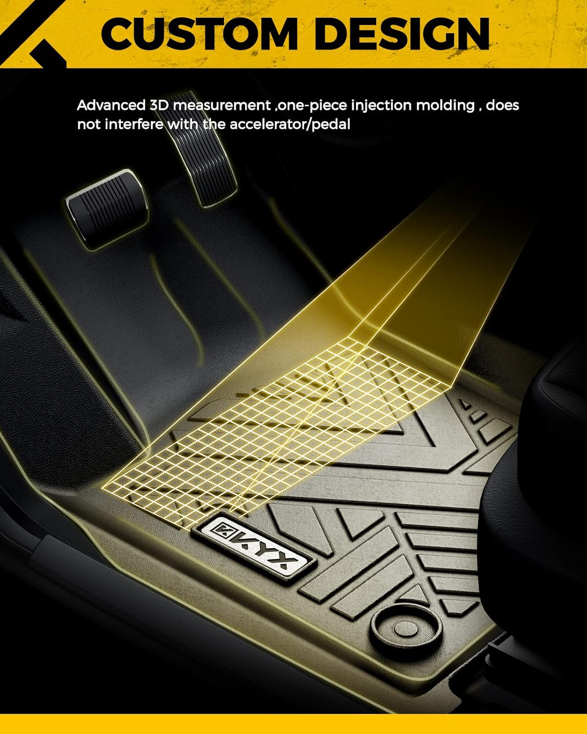 All Weather TPE Black Car Floor Mats Front & 2nd Row V139503