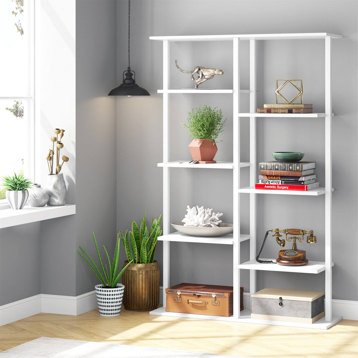 White 5-Tier Bookshelf K95044