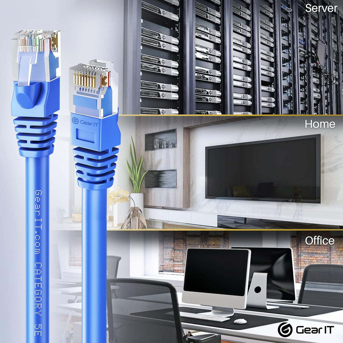 Cat5e Ethernet Patch Cable 3 Feet Blue L88552