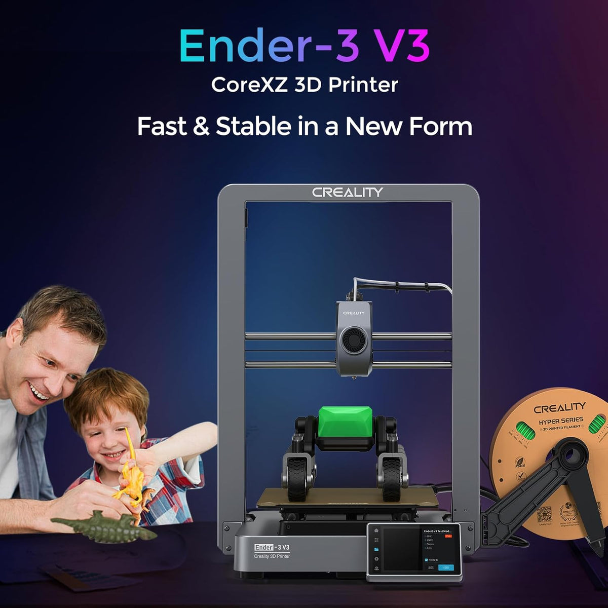 3D Printer with 600mm/s Printing Speed, Direct Drive Extruder, 60W Hotend Heater, Red PLA Filament X38204