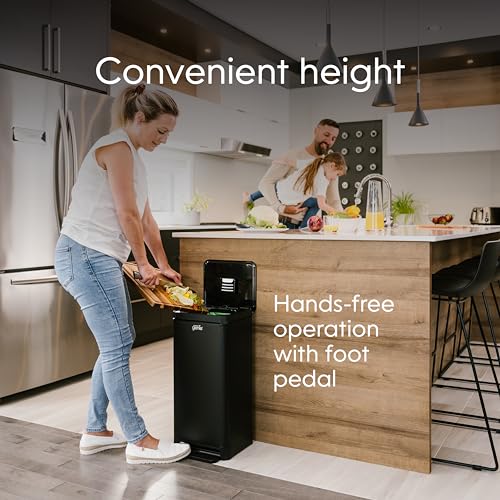 White Stainless-Steel Large Kitchen Compost Bin D399690