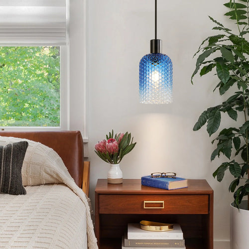 1-Light Dimmable Clear Glass Vintage Pendant G2924