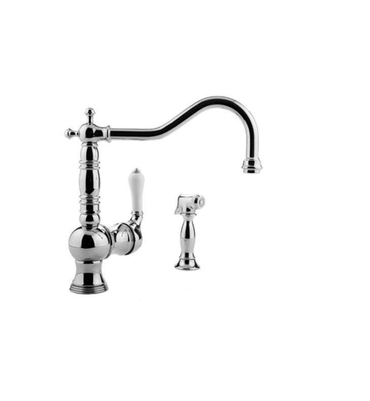 Polished Chrome Kitchen Faucet with Side Spray M1238