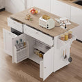 White Rolling Kitchen Island with Storage F20207
