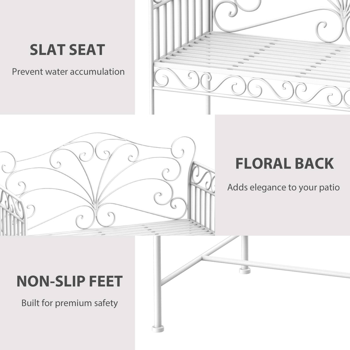 Cast Iron Outdoor Garden Bench F736859