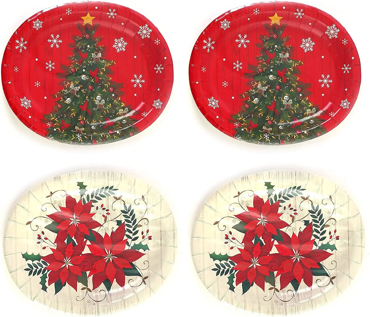 13" X 10.5" Oval Paper Disposable Plates, 48 Plates Z420