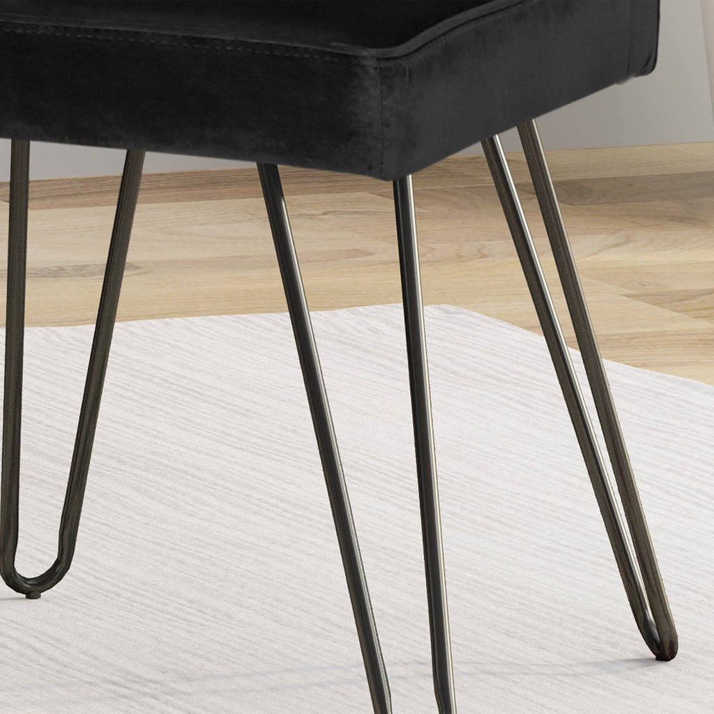 Set of 2 Tufted Velvet Dining Chairs Black I915