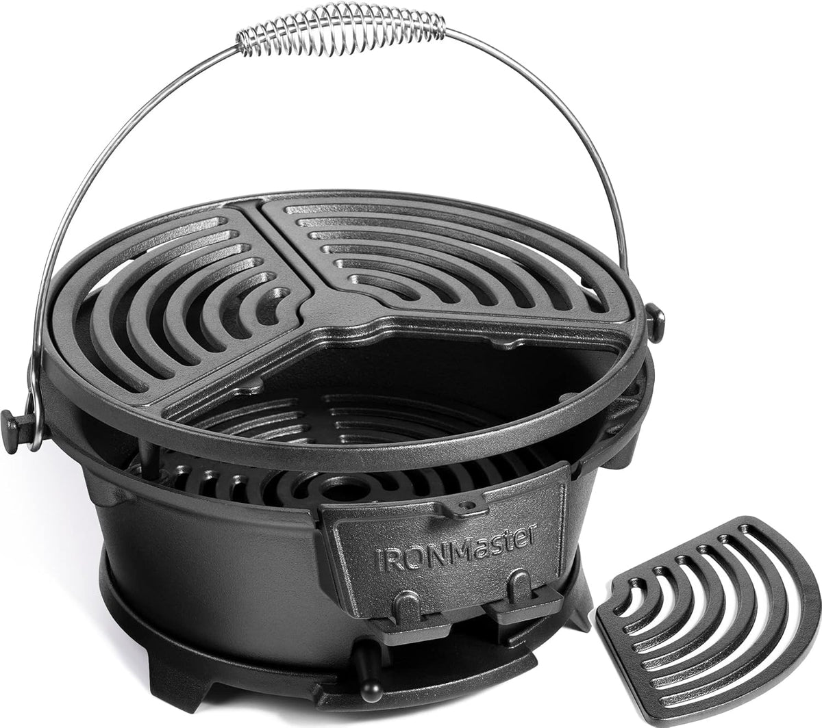 Pre-Seasoned Cast Iron Portable Charcoal Grill Q285