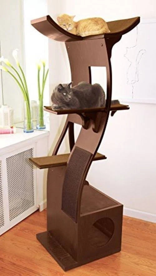 Mahogany Cat Tower U718154