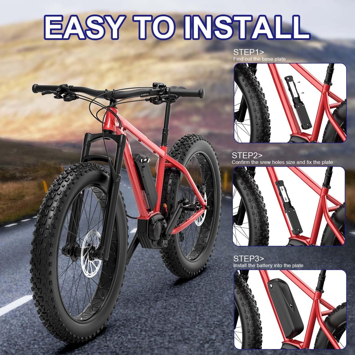 48V 20AH Lithium ion Electric Bike Battery Pack with Charger A536
