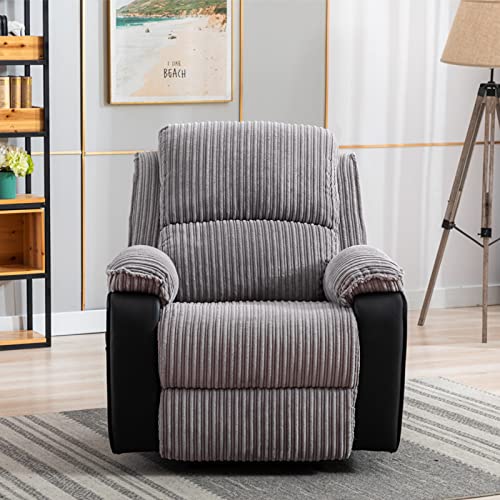 Brown Power Recliner Chair with Remote Control and Side Pockets D673