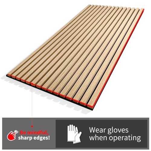 4-Piece Wood Slat Acoustic Panels, Matte Black L516526