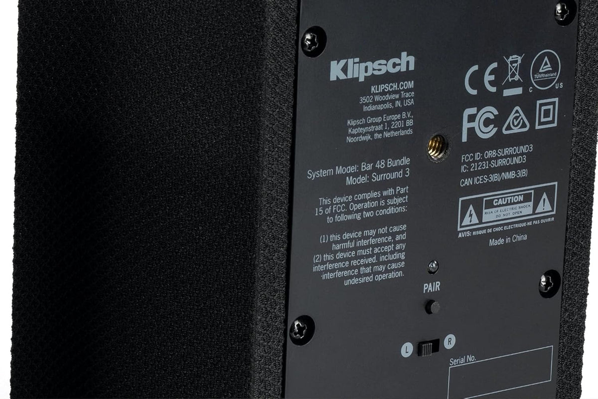 Black Surround 3 Speaker Pair S82884