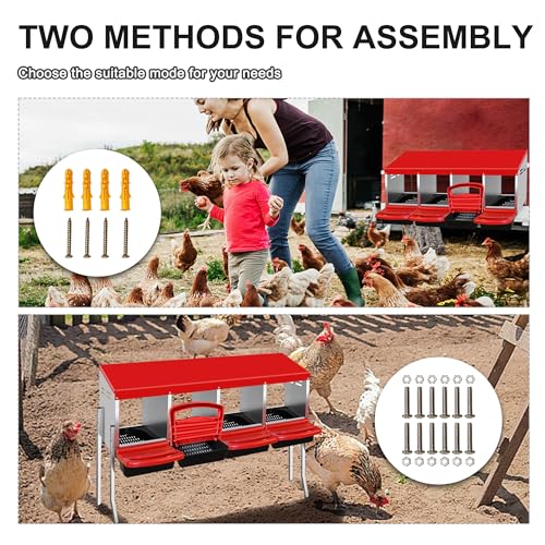 4 Compartment Heavy Duty Chicken Nesting Boxes with Perch N73984