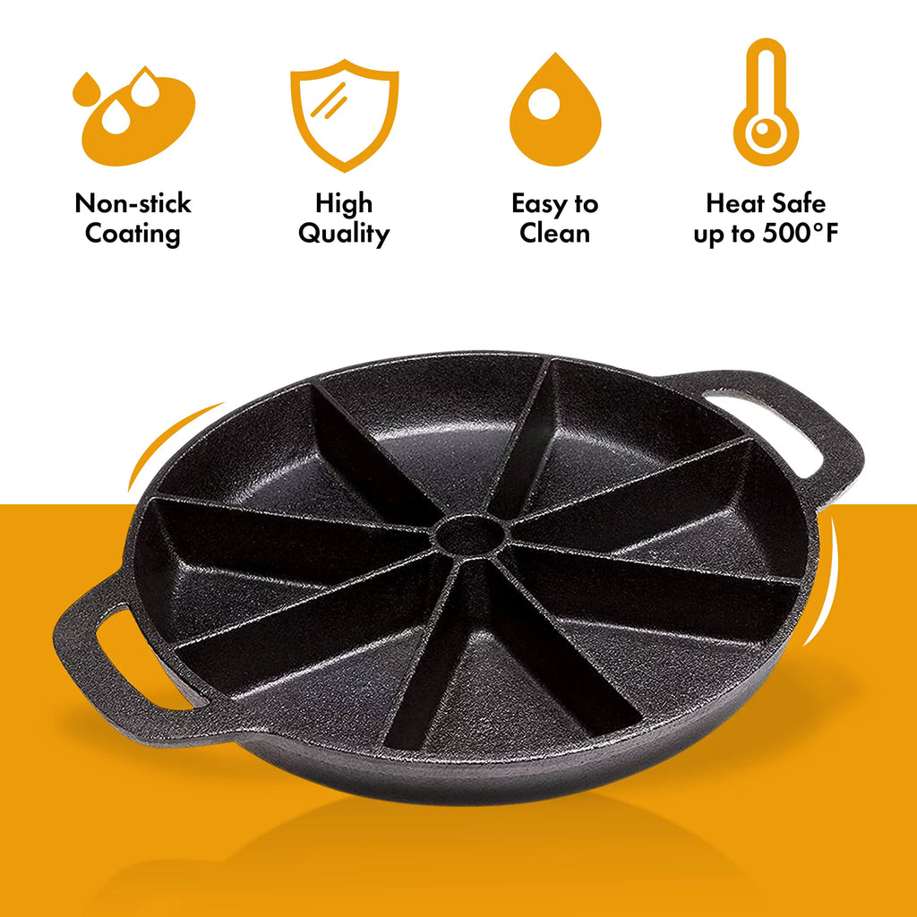 Black Cast Iron Non-Stick Biscuit & Muffin Pan R966