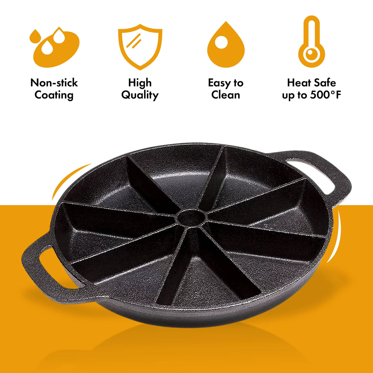 Black Cast Iron Non-Stick Biscuit & Muffin Pan R966