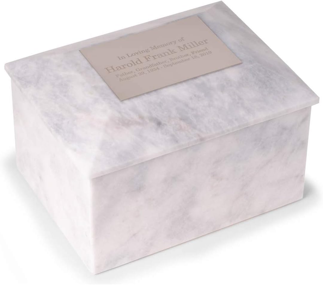 Grey Marble Cremation Urn Adult Size Large E600439